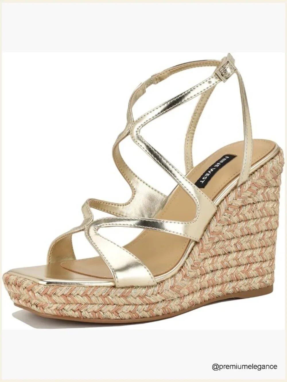 Faux Leather Open Toe Wedge Sandals with Slingback Buckle Strap